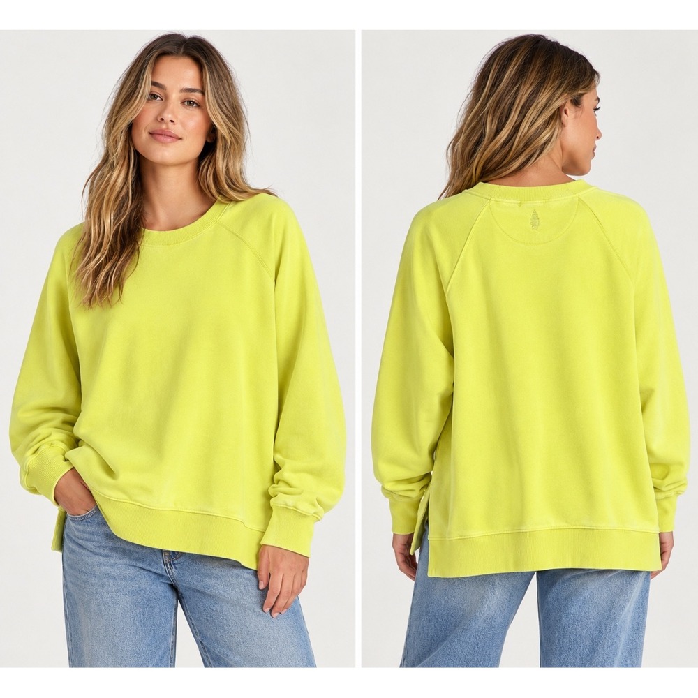 FP Movement Free People sweatshirt Womens M chartreuse Yellow Oversized